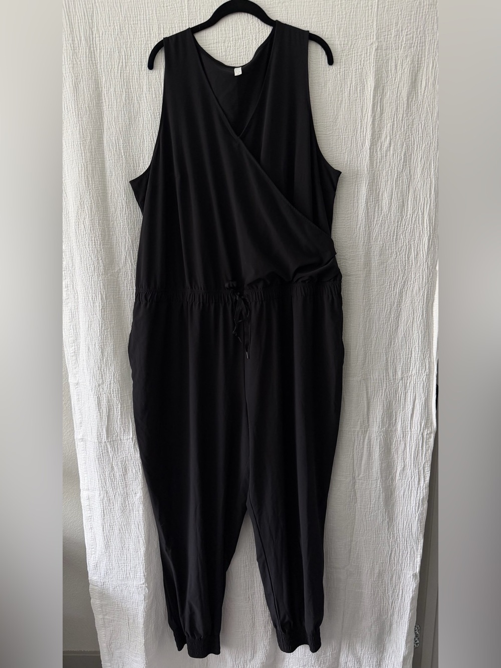 STYLUS Black Sleeveless Drawstring Jumpsuit